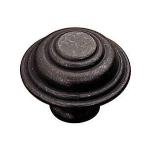 Lot of 6 Richelieu 1-5/16” Cabinet Knobs BP37160909 Matte Black Iron Traditional